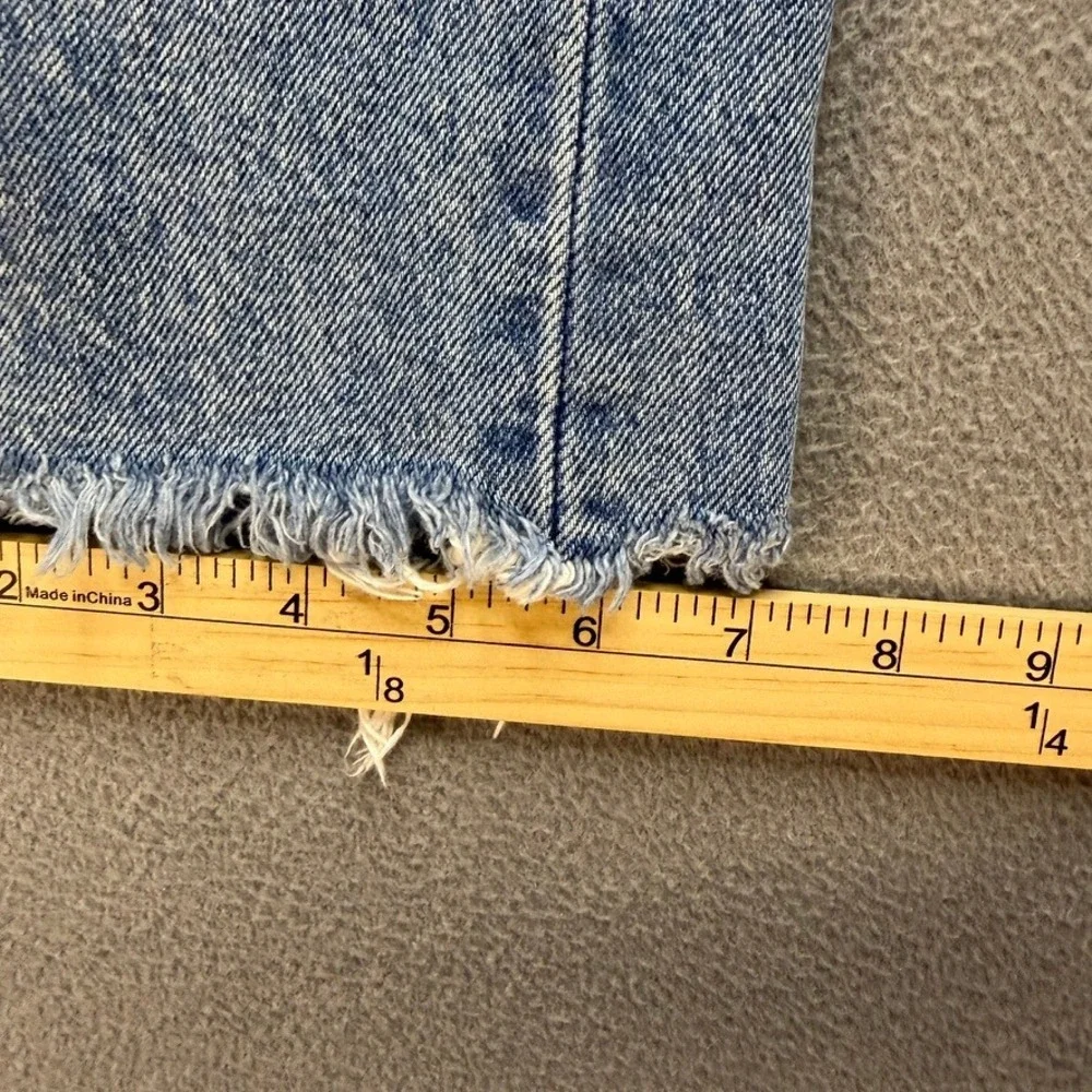 Levi's 505 C‎ Mens W31 Blue Straight Distressed Cut Off Raw Hem Vintage Rocker